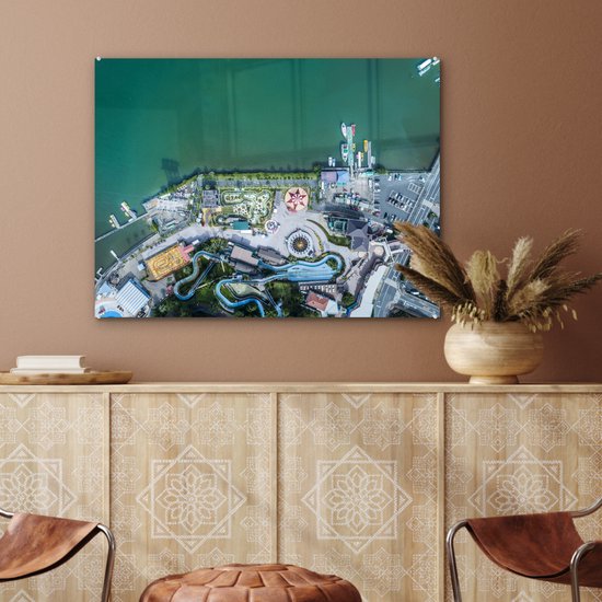 MuchoWow® Peinture sur verre 80x60 cm - Peinture sur verre acrylique - parc d'attractions - Photo sur verre - Peintures