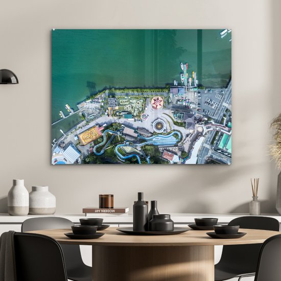 MuchoWow® Peinture sur verre 80x60 cm - Peinture sur verre acrylique - parc d'attractions - Photo sur verre - Peintures