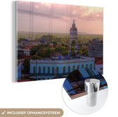 MuchoWow® Glasschilderij 120x80 cm - Schilderij acrylglas - Kleurrijke stadshorizon in het Noord-Amerikaanse Cuba - Foto op glas - Schilderijen