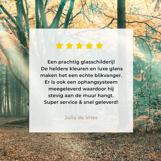 MuchoWow® Peinture sur Verre - Forêt d'Automne aux Nederland - 30x20 cm - Peintures sur Verre Acrylique - Photo sur Glas