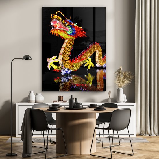 MuchoWow® Peinture sur verre - Un dragon chinois lumineux - 90x120 cm -  Peintures sur... | bol.com