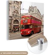 Verre Londres à impériale rouge 40x60 cm - Tirage photo sur verre (décoration murale en plexiglas)