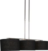 QAZQA combi delux - Moderne Hanglamp voor boven de eettafel | in eetkamer - 3 lichts - L 1180 mm - Zwart - Woonkamer