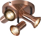 QAZQA karin - Plafond spot - 3 lichts - Ø 260 mm - Koper