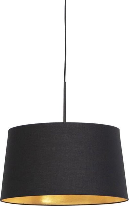 QAZQA combi - Lampe à suspension avec abat-jour - 1 lumière - Ø 550 mm - Zwart