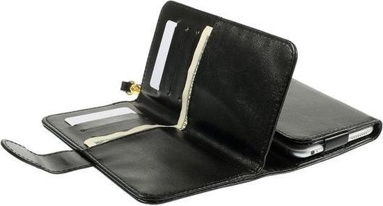 GadgetBay Universele wallet pasjes hoesje lederen bookcase - Zwart | bol.com
