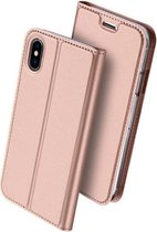 Dux Ducis Cover booklet case hoesje met flap leren hoes iPhone X XS - Rose Goud