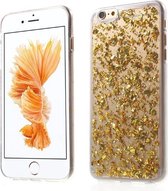 GadgetBay Doorzichtig TPU hoesje Snippertje bladgoud iPhone 6 Plus 6s Plus Gouden cover