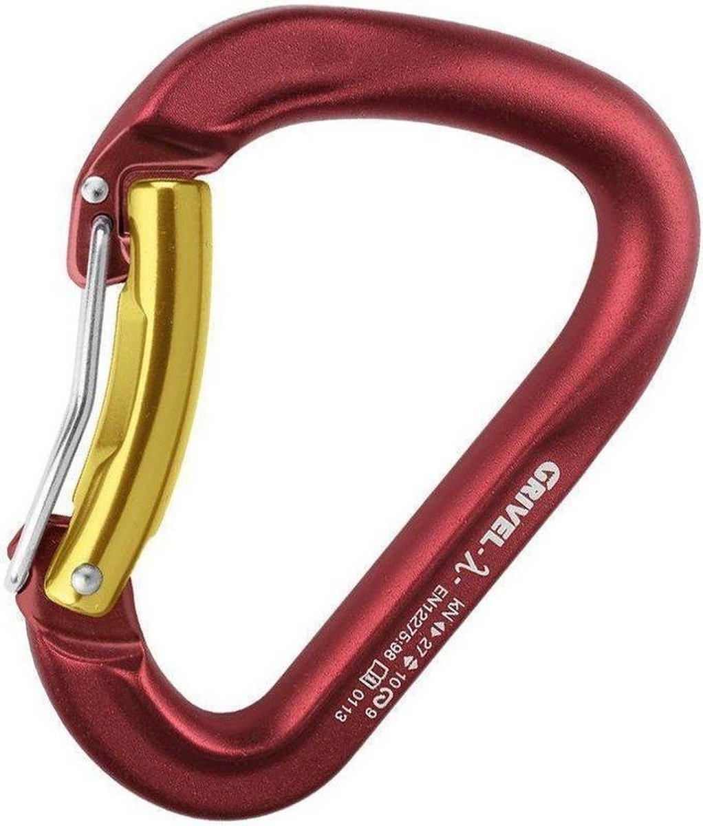 Grivel Lambda K7G karabiner Twin Gate geel/rood