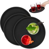 Relaxdays dienblad antislip, set van 6, rechthoekig serveerblad, horeca