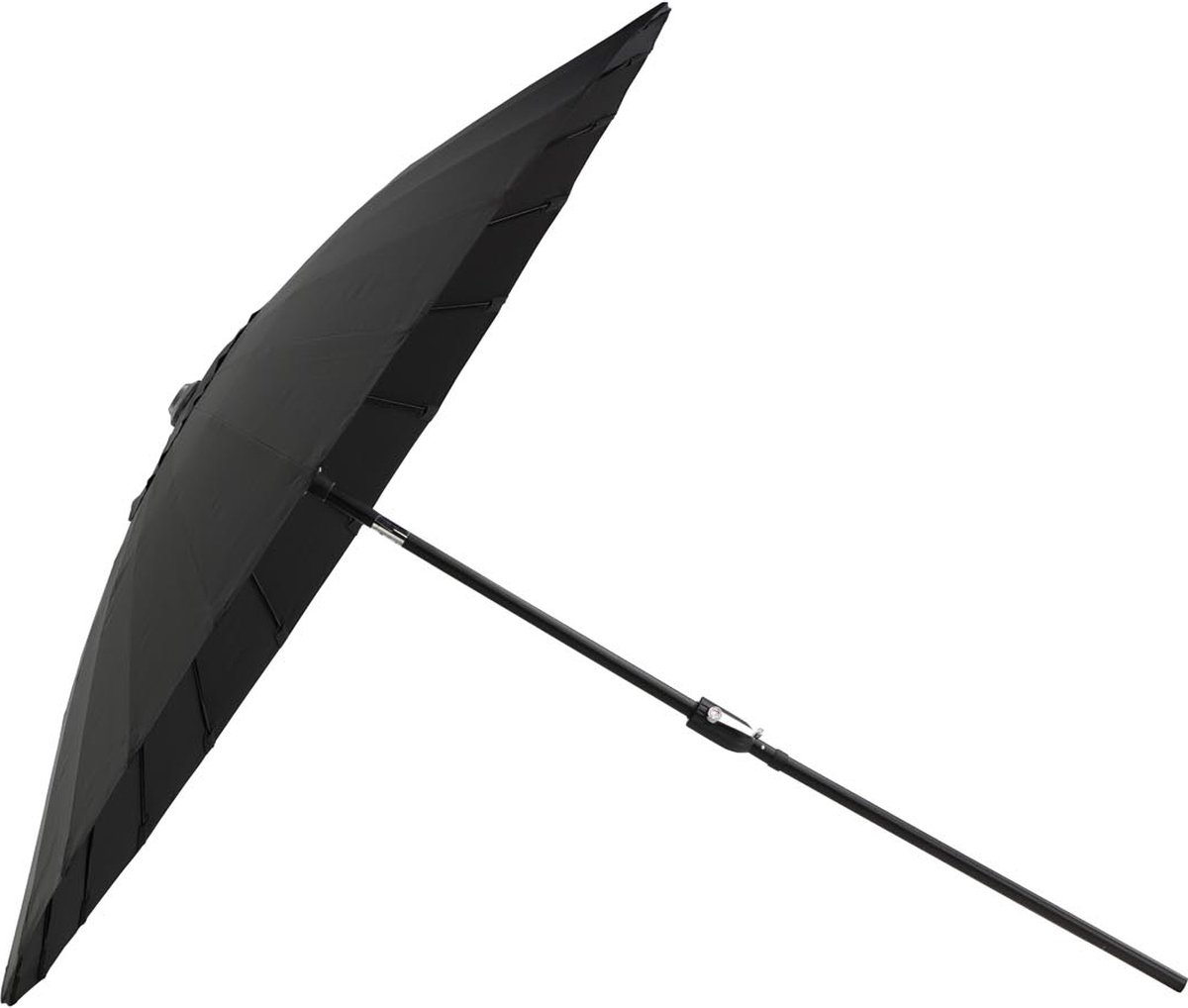 Palmetto parasol met kantelfunctie zwart.