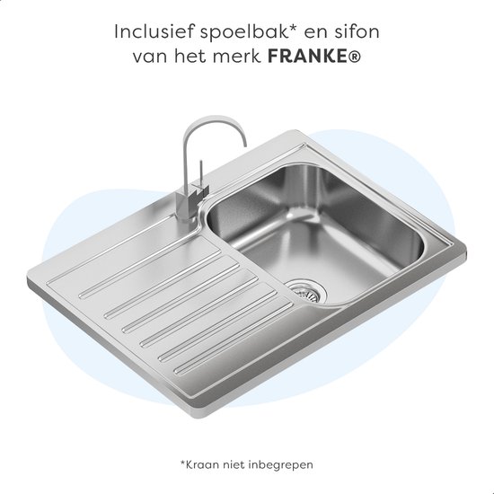 Reden Kraan Bij Kleine Keuken Grijs & Eiken - 120cm – Mini Keukenblok – Kitchenette met  Franke... | bol.com