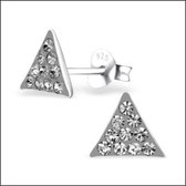 Aramat jewels ® - Kinder oorbellen met kristal driehoek 925 zilver transparant 8mm x 7mm