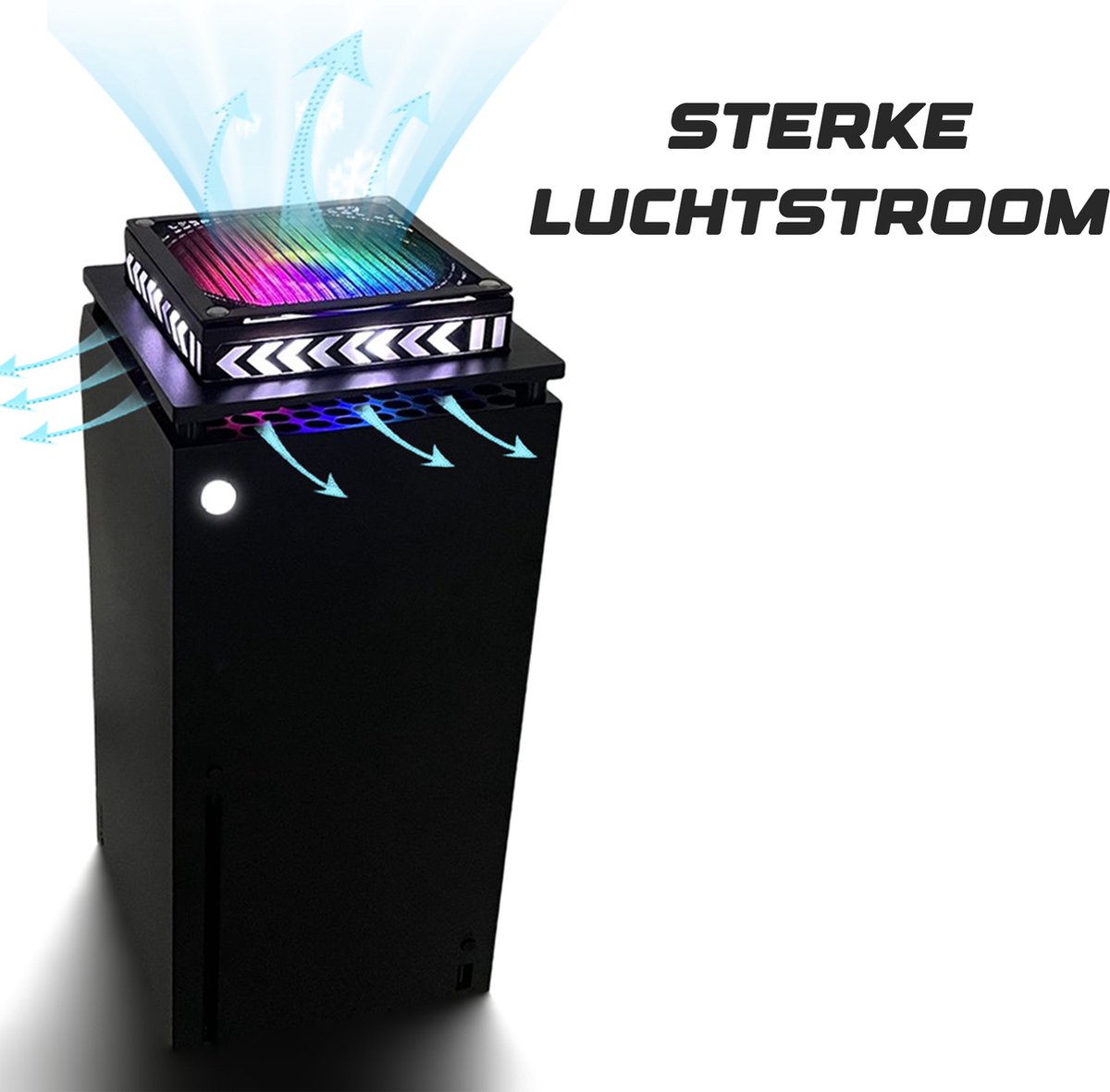 Koelventilator stofdicht voor Xbox Series X met RGB LED-lichtstrip