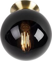 QAZQA pallon - Art Deco Plafondlamp - 1 lichts - Ø 200 mm - Zwart -  Woonkamer | Slaapkamer | Keuken