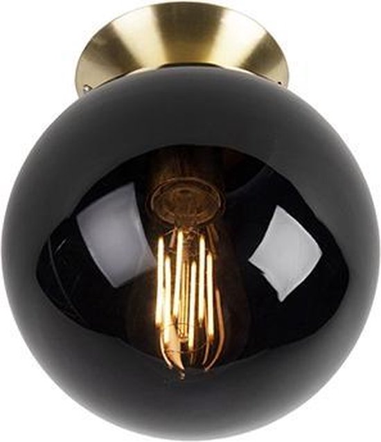 QAZQA pallon - Art Deco Plafondlamp - 1 lichts - 200 Zwart Woonkamer |... | bol.com
