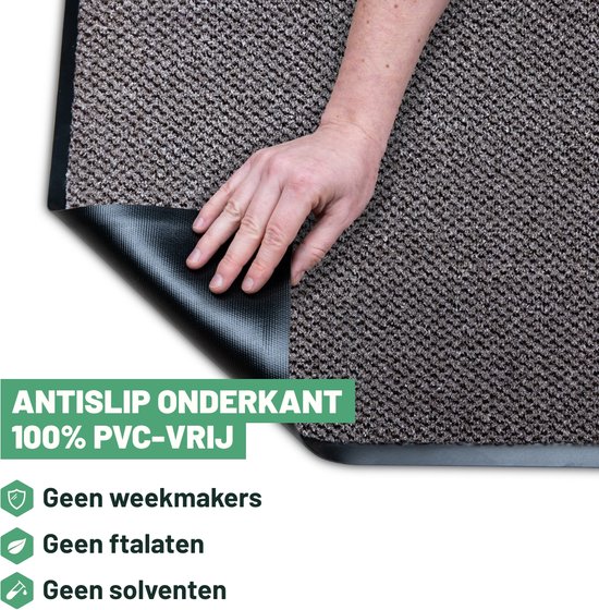 Mibao schoonloopmat, deurmat voor binnen en buiten, 60 x 90 cm, blauw