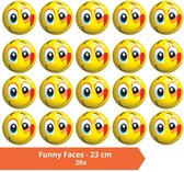 Bal - Voordeelverpakking - Funny Faces - 23 cm - 20 stuks