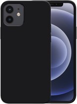 Smartphonica Siliconen hoesje voor iPhone 12/12 Pro case met zachte binnenkant - Zwart / Back Cover geschikt voor Apple iPhone 12;Apple iPhone 12 Pro