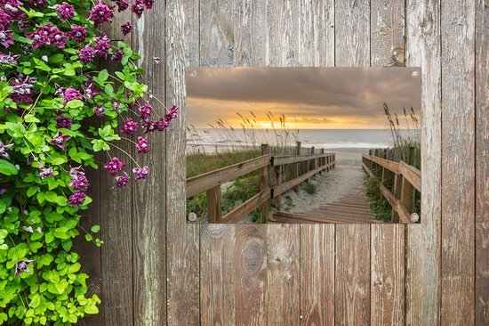 Décoration de jardin Plage - Mer - Dune - Allée - 60x40 cm - Poster de jardin - Toile de jardin - Poster extérieur