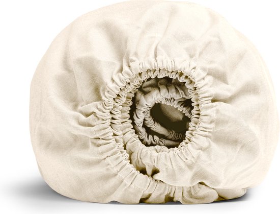 Yumeko drap housse coton tencel™ latte chambray 180x200x30 - Bio & écologique