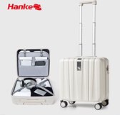 Reis Koffer Handbagage Zadel Hard Shell 100% Pc Spinner Wielen Rolling Cabine Boarding 18 Inch Anti Diefstal Code Slot Vliegtuig Bagage