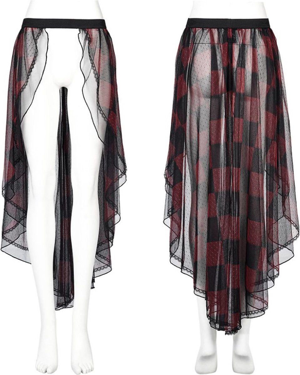 Zwarte Punk Rok Met Hoge Taille En Bandjes
