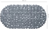 Wicotex Badmat 68x35cm - Antislip Mat – Antislipmat bad - Badmat - Schimmelbestendig - Met Zuignappen – Luxe stenen look - Wasbaar - Grijs