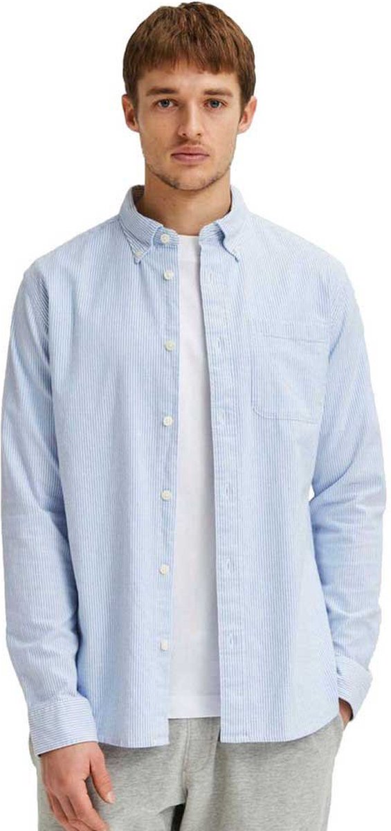 SELECTED Regrick Oxford Flex Lange Mouwen Overhemd Heren - Skyway / Stripes Stripes - XL