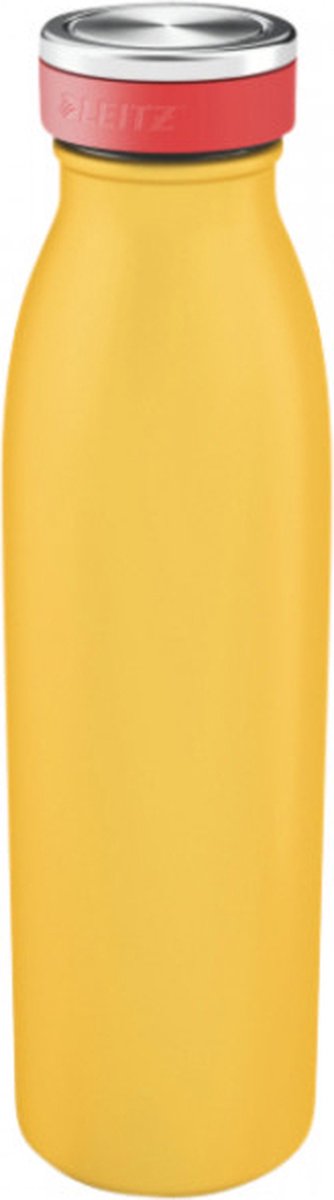 Leitz Cosy Dubbelwandige Geïsoleerde Waterfles, 500 ml - BPA-Vrij - Vaatwasserbestendig - Ideaal voor Thuiskantoor/Thuiswerken - Warm Geel