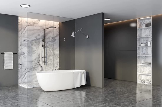 Handdoekenstang, Wandmontage Handdoekhouder, Handdoekrek van aluminiumlegering, handdoekstang voor badkamer, keuken, toilet (wit-33cm