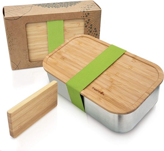 Boîte à Lunch Inox 3 Compartiments - Acier Inoxydable 304, étanche, Pour école, Travail, Voyage, Camping