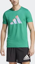 adidas Performance Run Icons 3 Bar Logo T-shirt - Heren - Groen - S