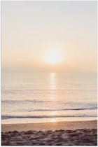 WallClassics - Poster (mat) – Vagues calmes sous le doux soleil du matin – Photo 40 x 60 cm sur papier poster avec un aspect mat