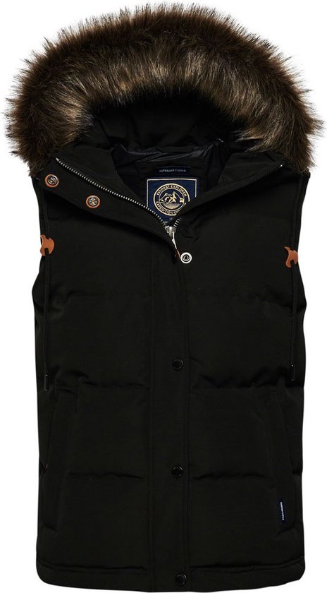 Superdry Vintage Everest Faux Fur Vest Zwart XS Vrouw - Superdry