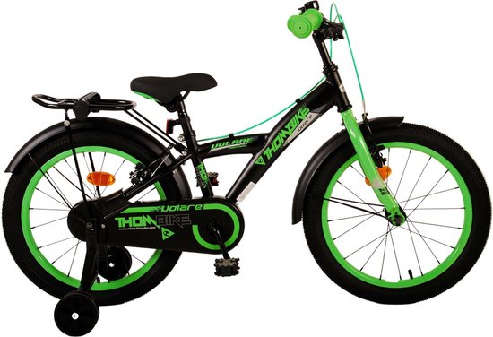 Volare Thombike Kinderfiets - Jongens - 18 inch - Zwart Groen - Twee handremmen