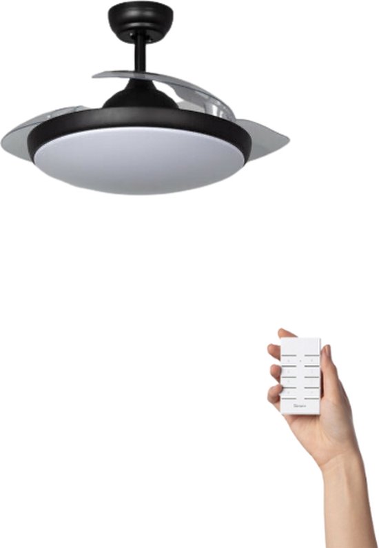 Plafondventilator Alexia met verlichting - Ø106cm - 6 snelheden- Afstandsbediening - Zwart