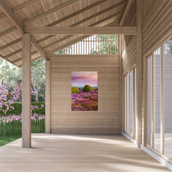 Gards Garden poster Purple Meadow - 80x120 cm - Toile jardin - Décoration de jardin - Décoration murale extérieur - Tableau jardin