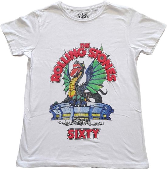 The Rolling Stones - Sixty Stadium Dragon Dames T-shirt - 3XL - Wit