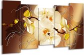 Peinture sur toile Orchidée | Marron, Crème | 150x80cm 5Liège