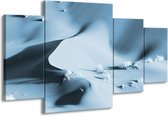 GroepArt - Schilderij -  Zand - Blauw, Grijs - 160x90cm 4Luik - Schilderij Op Canvas - Foto Op Canvas