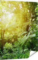 Gards Tuinposter Tropische Jungle met Zonneschijn - 90x120 cm - Tuindoek - Tuindecoratie - Wanddecoratie buiten - Tuinschilderij