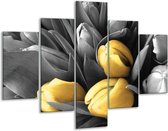 Peinture sur verre d'orchidée | Gris, jaune, noir | 100x70cm 5Liège | Tirage photo sur verre |  F002760