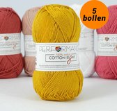Cotton huit coton crochet miel ocre (1070) - 5 pelotes de 1 couleur