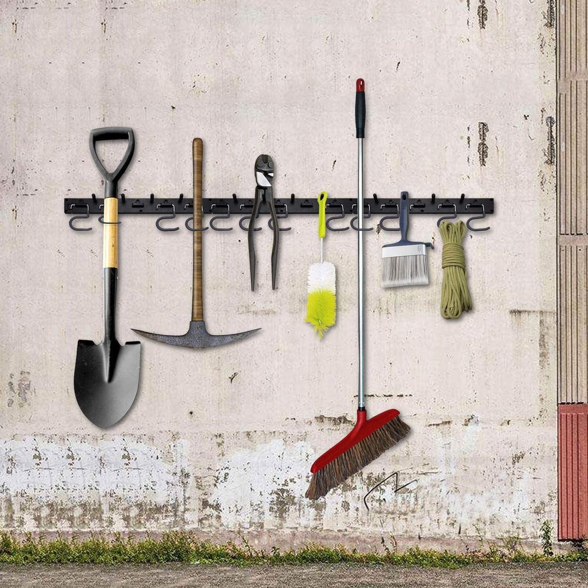 Porte-outils de jardin, porte-balai, support mural, 64 pouces, système de  rangement