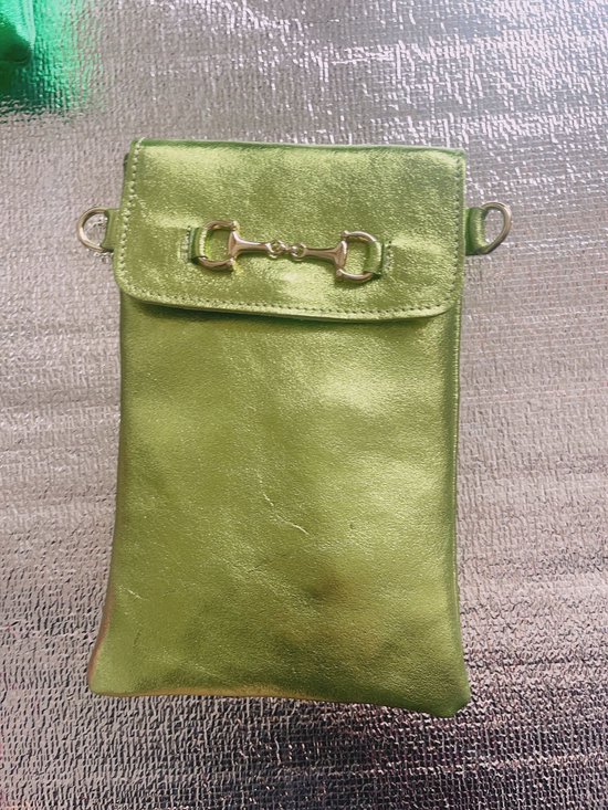Telefoontasje, echt leder tasje voor de mobiele telefoon, schoudertas, portemonnee voor dames, multifunctionele tas met verwijderbare, verstelbare schouderriem, voor mobiele telefoons tot 8 inch (13.5 x 21 cm)-Geel