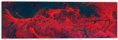 Dibond - Rood met Zwarte Vlekken - 60x20 cm Foto op Aluminium (Met Ophangsysteem)