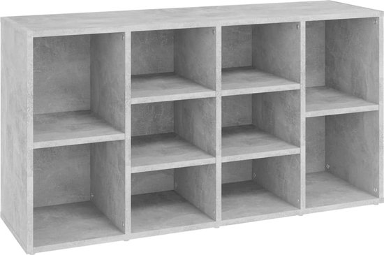 vidaXL-Schoenenbank-103x30x54,5-cm-bewerkt-hout-betongrijs