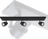 Zwarte plafondlamp Alto | 3 spots | zwart | metaal | 65 x 9,5 cm | Ø 5,5 cm | eetkamer / woonkamer lamp | modern / stoer design