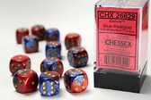 Chessex 12 x D6 Set Gemini 16mm - Blue-Red/Gold